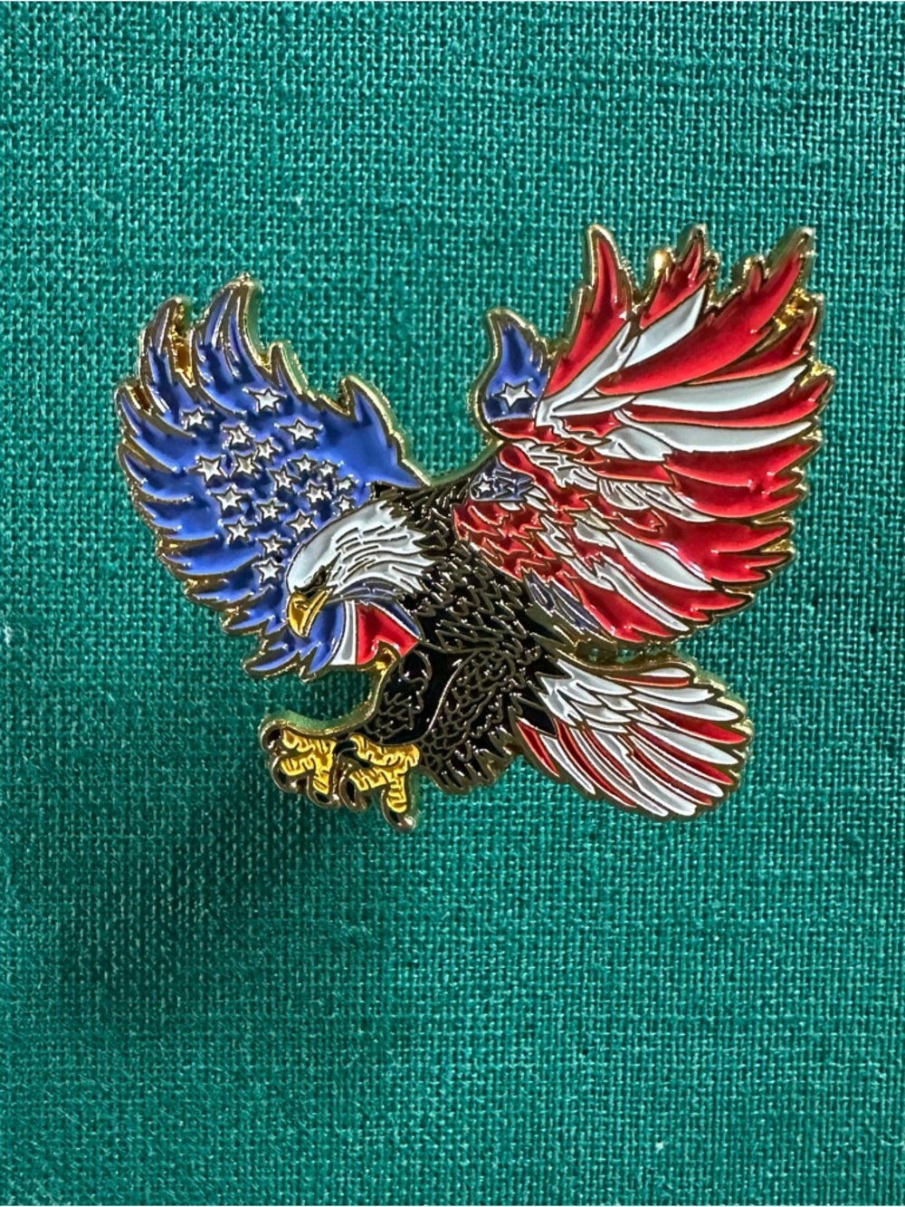 Patriotic Eagle Enamel Pin - Red White & Blue